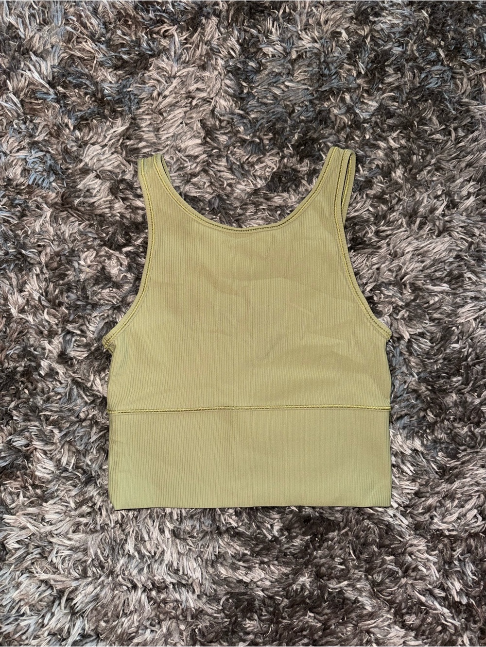lululemon athletica Olive Ribbed Crop Tank